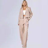SC Long Sleeve Short Blazer Two Piece Pants Set GWHT-659