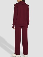 SC Plus Size Long Sleeve Zipper Sweatshirt Two Piece Pants Set GWHT-A99