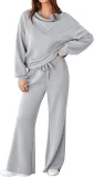 SC Fashion Solid Color Long Sleeve Sweatshirt Pants Suit GWHT-A58