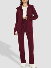 SC Plus Size Long Sleeve Zipper Sweatshirt Two Piece Pants Set GWHT-A99