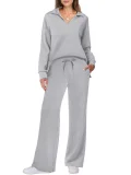 SC Long Sleeve V Neck Long Sleeve Pants Suit GWHT-A19