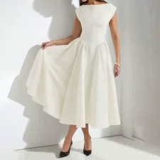 SC Plus Size Solid Color Sleeveless Long Dress GHMF-29220