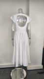 SC Plus Size Solid Color Sleeveless Long Dress GHMF-29220