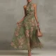 SC Plus Size Halterneck Sleeveless Maxi Dress GHMF-30592