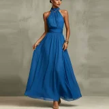 SC Plus Size Halterneck Sleeveless Maxi Dress GHMF-30592