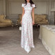 SC Plus Size Solid Color Printed Loose Maxi Dress GHMF-30557