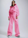SC Fleece-lined Zipper Solid Color Jumpsuit CH-26052