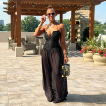 SC Halterneck Solid Color Bandage Dress BY-7840
