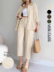 SC Solid Color Long Sleeve Shirt Pants 2 Piece Set GSRX-1019