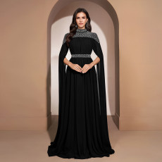 SC Rhinestone Long Sleeve Evening Dress BY-7820