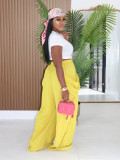 SC Solid Color Drawstring Ruched Pants AIL-373