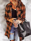 SC Plaid Printed Long Sleeve Shirt Coat GSRX-1038