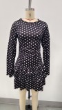 SC Printed Long Sleeve Ruffles Mini Dress GMYS-WL260720