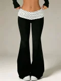 SC Color Block Patchwork Micro Flare Pants GMYS-WL260718