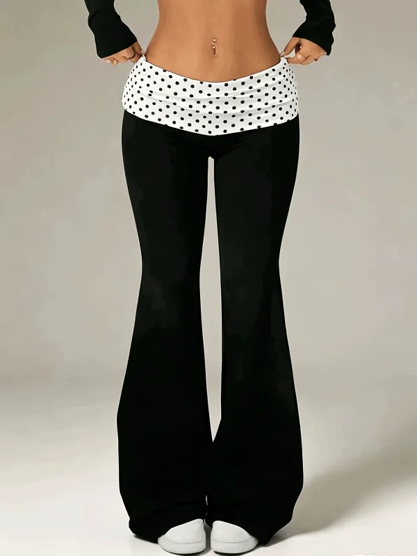 SC Color Block Patchwork Micro Flare Pants GMYS-WL260718