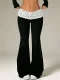 SC Color Block Patchwork Micro Flare Pants GMYS-WL260718