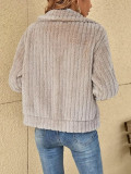 SC Plus Size Plush Cardigan Lapel Short Jacket﻿ GMYS-LWZ0134