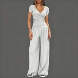 SC Casual Solid Color Long Sleeve Pants 2 Piece Set GMYS-LWZ8277