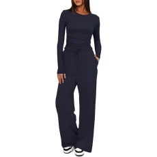 SC Solid Color Long Sleeve Casual Pants Suit GMYS-LWZ8263