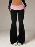 SC Color Block Patchwork Micro Flare Pants GMYS-WL260718