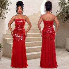 SC Sexy Sequin Off Shoulder Evening Dress BY-7862