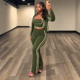 SC Contrast Color Sling Three Piece Pants Set HNIF-TY047