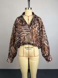 SC Leopard Printed V Neck Loose Shirt GCNE-75345