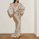 SC Plus Size Polka Dot Printed V Neck Maxi Dress GHMF-30539