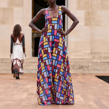 SC Plus Size Casual Printed Sleeveless Maxi Dress GHMF-30743