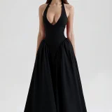 SC Plus Size Sleeveless Solid Color Maxi Dress GHMF-28372