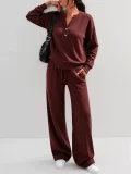 SC Solid Color Long Sleeve Sport Two Piece Pants Set GMYS-XY6061