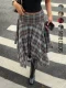 SC Plaid Printed Irregular Mid-skirts GSRX-1033