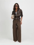SC Long Sleeve Zipper Leather Jackets GXBQ-81356