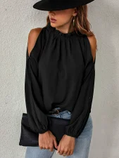 SC Plus Size Solid Color Off Shoulder Tops GMYS-LWZ0132