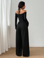 SC V Neck Halterneck Tiie Up Jumpsuit GMYS-JQ69096