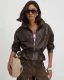 SC Long Sleeve Zipper Leather Jackets GXBQ-81356