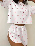 SC Fashion Printed Short Sleeve Two Piece Shorts Set GMYS-WL8335