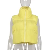 SC Warm Stand Collar Zipper Sleeveless Vest Coat GNZD-8019DF