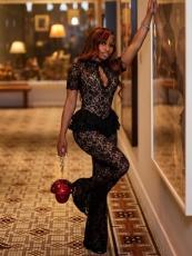 SC Lace Hollow Out Short Sleeve Jumpsuit GTGE-MH1059