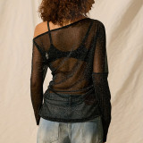 SC See Through Long Sleeve Mesh Tops GNZD-60244TBZ
