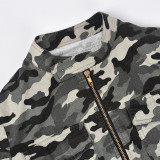 SC Camouflage Printed Long Sleeve Coat GNZD-6744TR