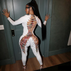 SC Sexy Backless Long Sleeve Bandage Jumpsuit XEF-K6Q19675A