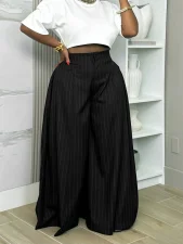 SC Solid Color Ruched Wide Leg Pants LSD-3066