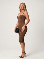 SC Solid Color Sling Skinny Jumpsuit GZJQ-K6Q14199A