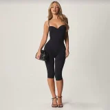SC Solid Color Sling Skinny Jumpsuit GZJQ-K6Q14199A