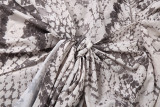 SC Printed V Neck Patchwork Tie Up Mini Dress GZJQ-K6D20382A