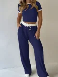 SC Short Sleeve T Shirt Sport Two Piece Pants Set GMYS-WL8336