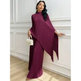 SC Loose Irregular Long Sleeve Top Two Piece Skirts Set GQLK-8023
