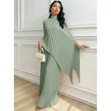 SC Loose Irregular Long Sleeve Top Two Piece Skirts Set GQLK-8023