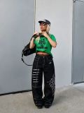 SC Plus Size Totem Embroidered Wide Leg Jeans ﻿ GYLN-2268